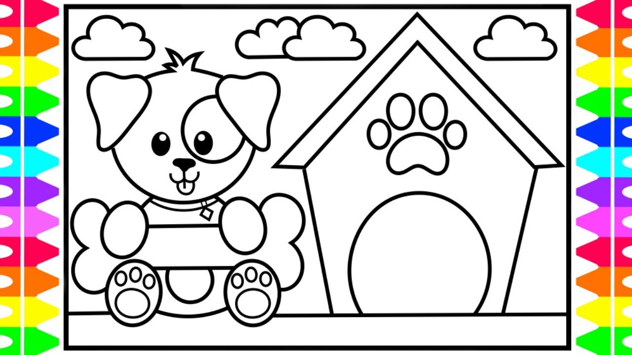 How to draw a dog step by step for kidsððcute dog coloring pages fun coloring pages for kids