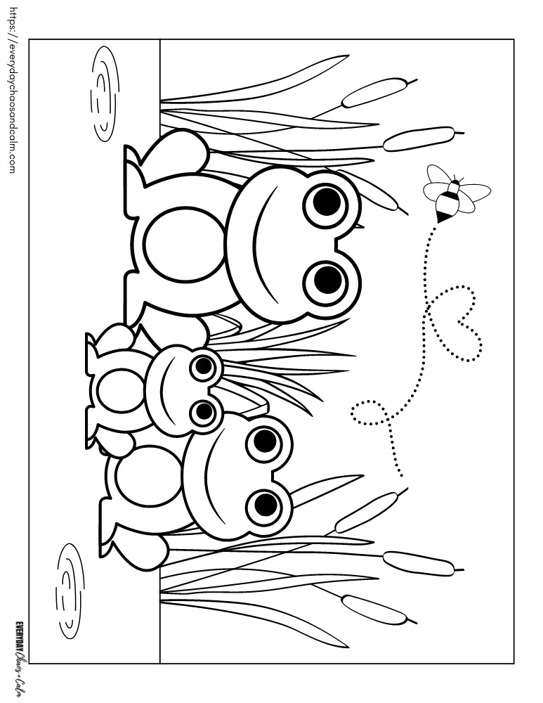 Free frog coloring pages for kids