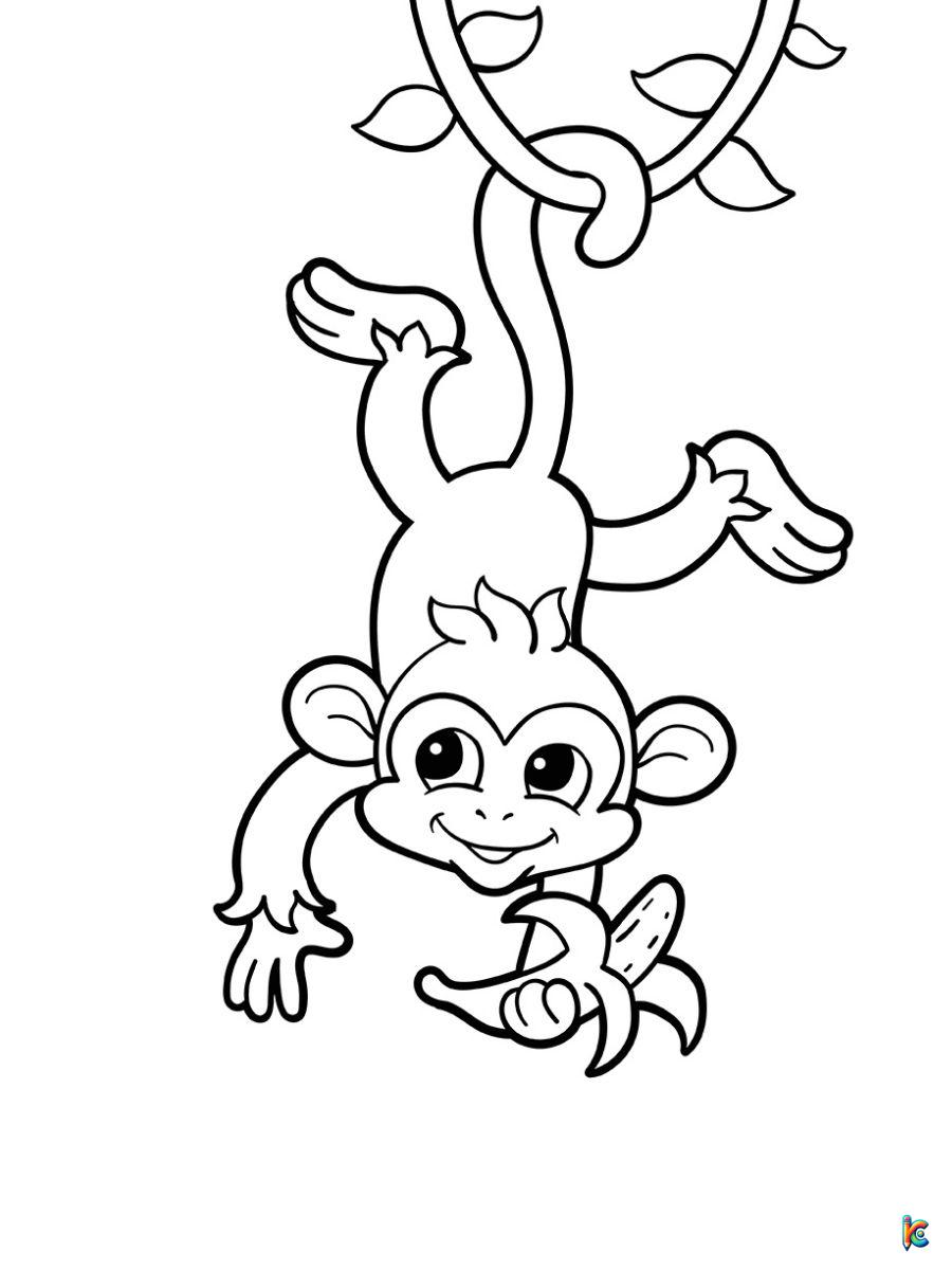 Monkey coloring pages â