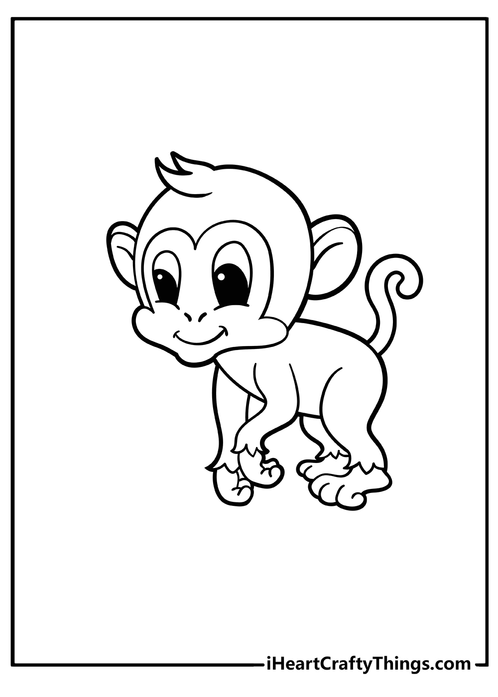 Monkey coloring pages free printables