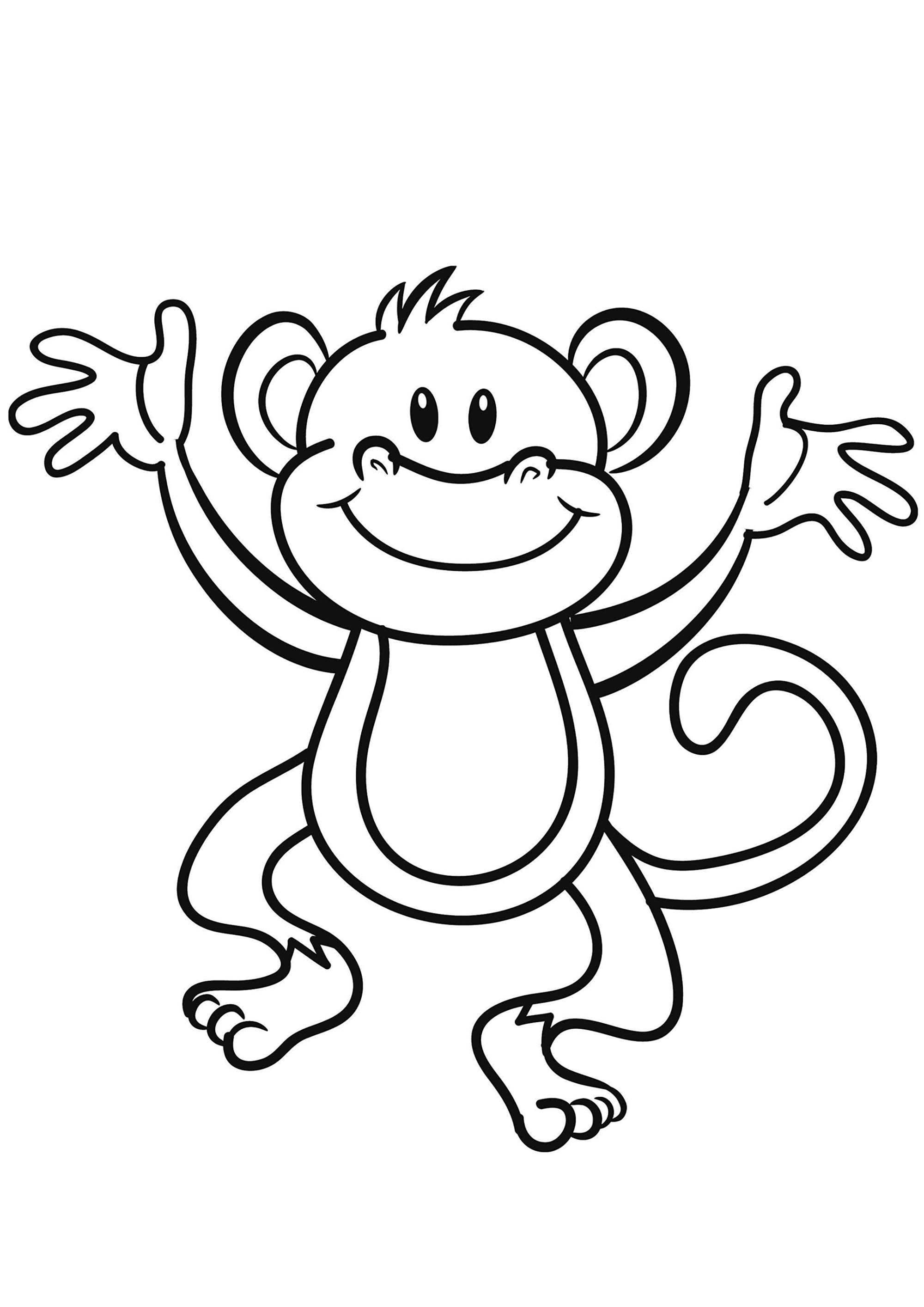 Free monkey drawing to download and color