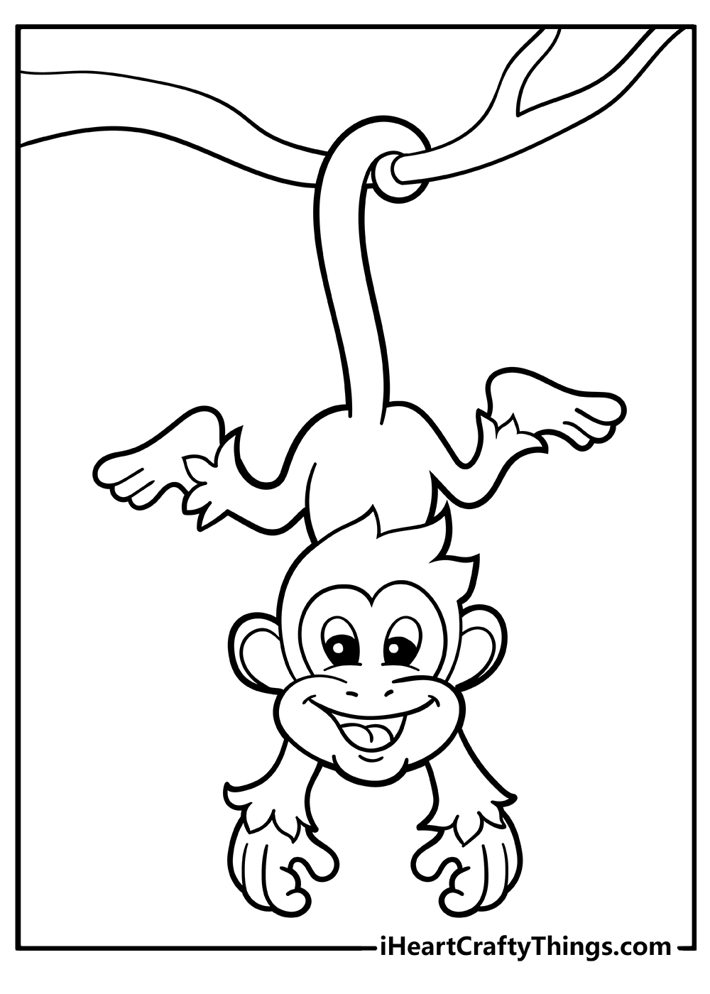 Monkey coloring pages free printables