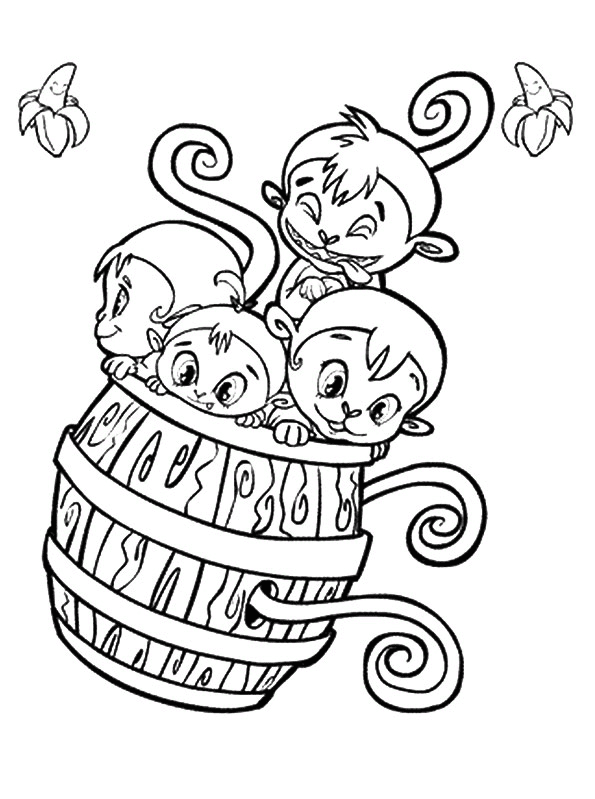 Monkey coloring pages printable for free download