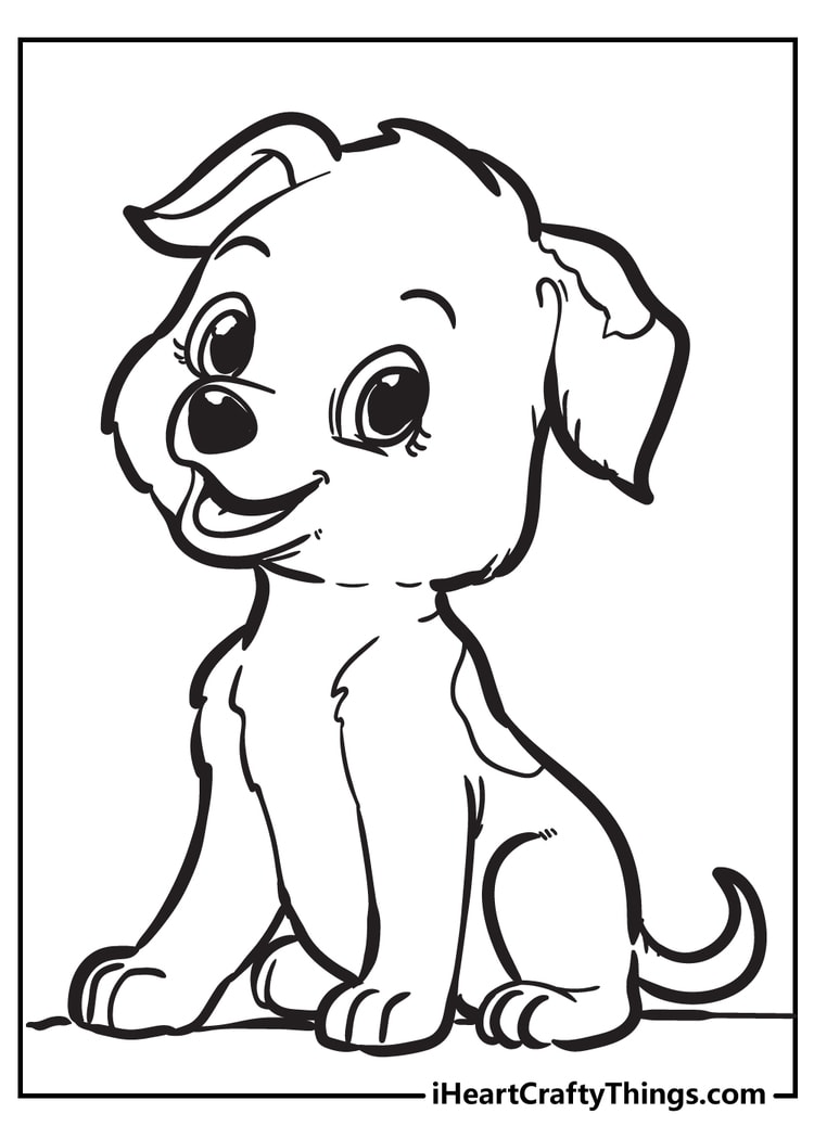 Puppy coloring pages free printables