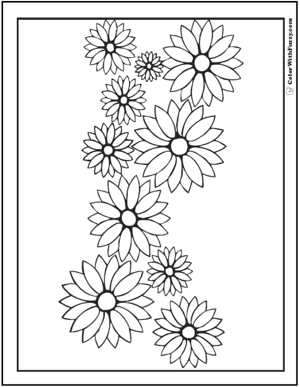 Daisy coloring pages customizable pdfs