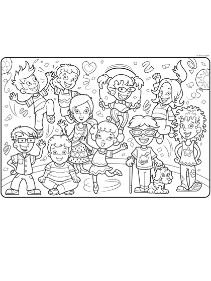 Colors of the world kids dance coloring page