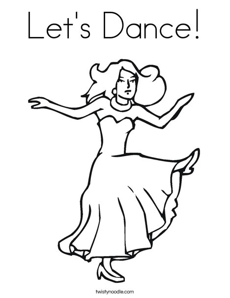 Lets dance coloring page