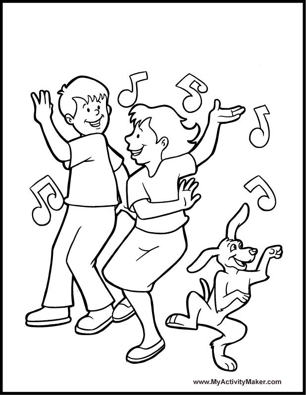 Dancing coloring page