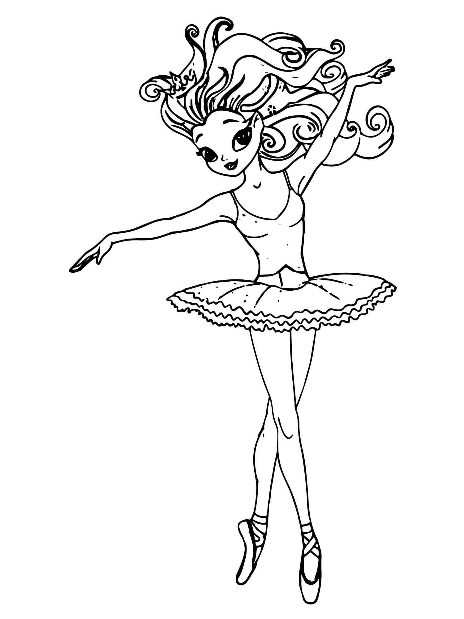 Cute ballet dancer coloring page