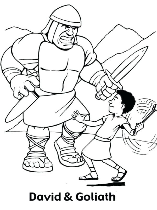 David and goliath coloring pages