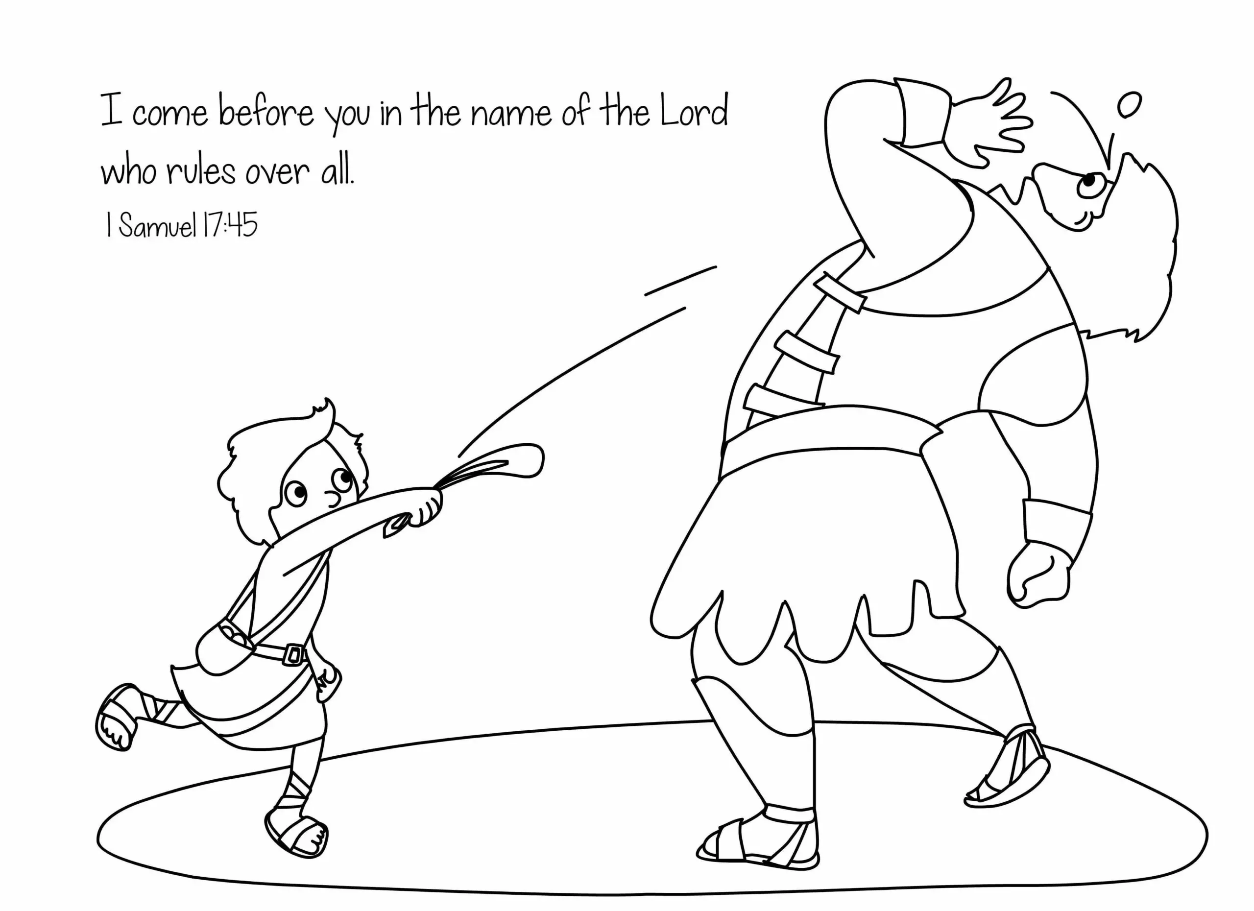 Printable david and goliath coloring pages pdf to print