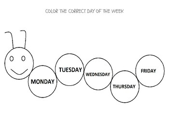 Day of the week coloring page by sprouting behavior tpt