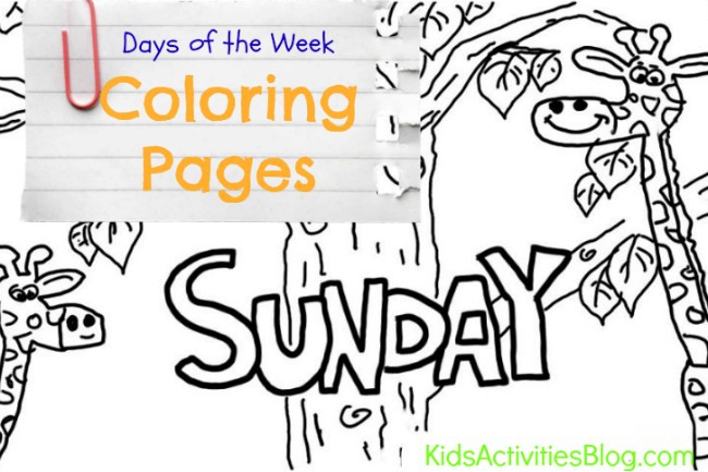 Sunday learn the days of the week with your kids coloring page kids activities blog