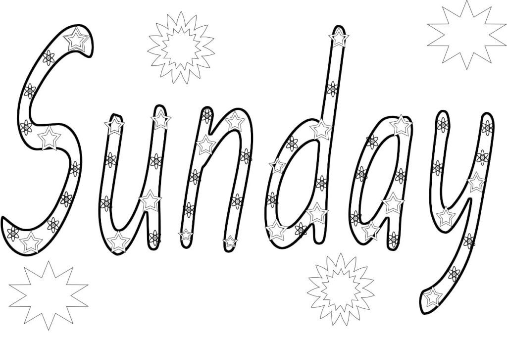 Days of the week coloring pages sunday coloring pages free coloring pages coloring pages for kids