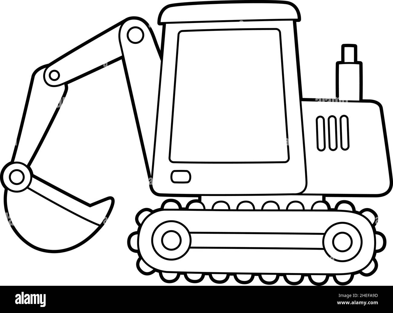 Excavator coloring page isolated for kids stock vector image art