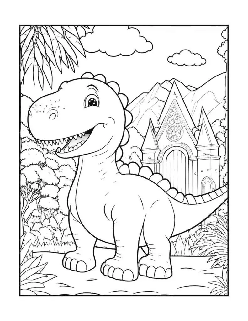 Free dinosaur coloring pages for teens and adults