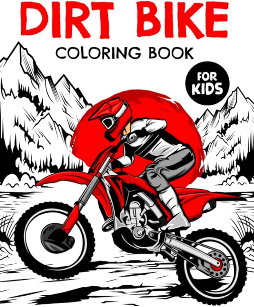 Dirt bike coloring book for kids big motorcycle coloring book for kids teens