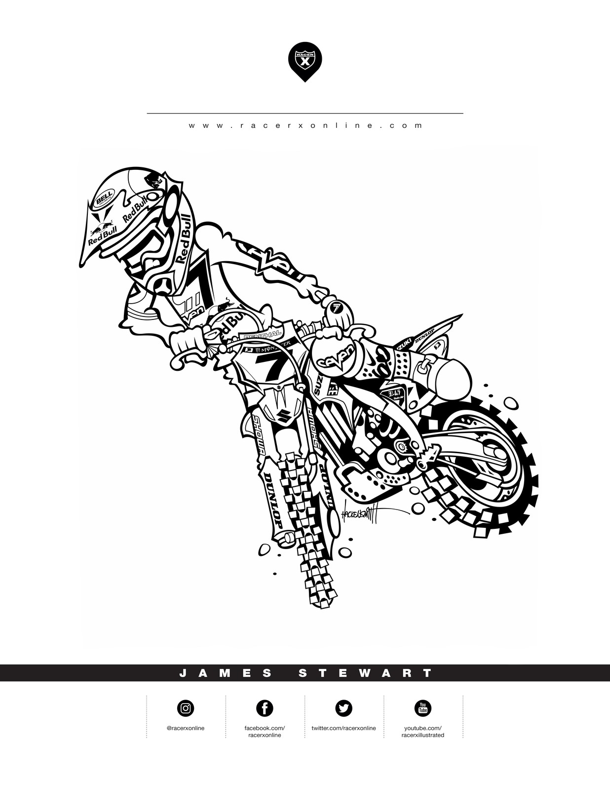 Downloadable motocross coloring pages for kids