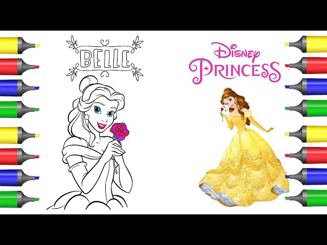 Disney princess belle coloring book pages