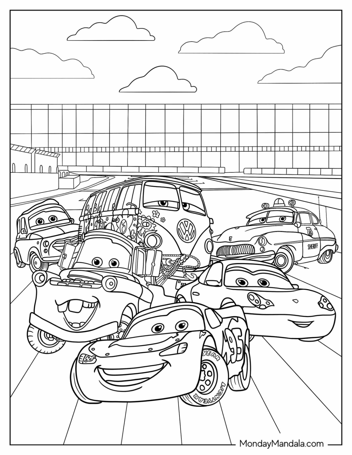 Disney cars coloring pages free pdf printables