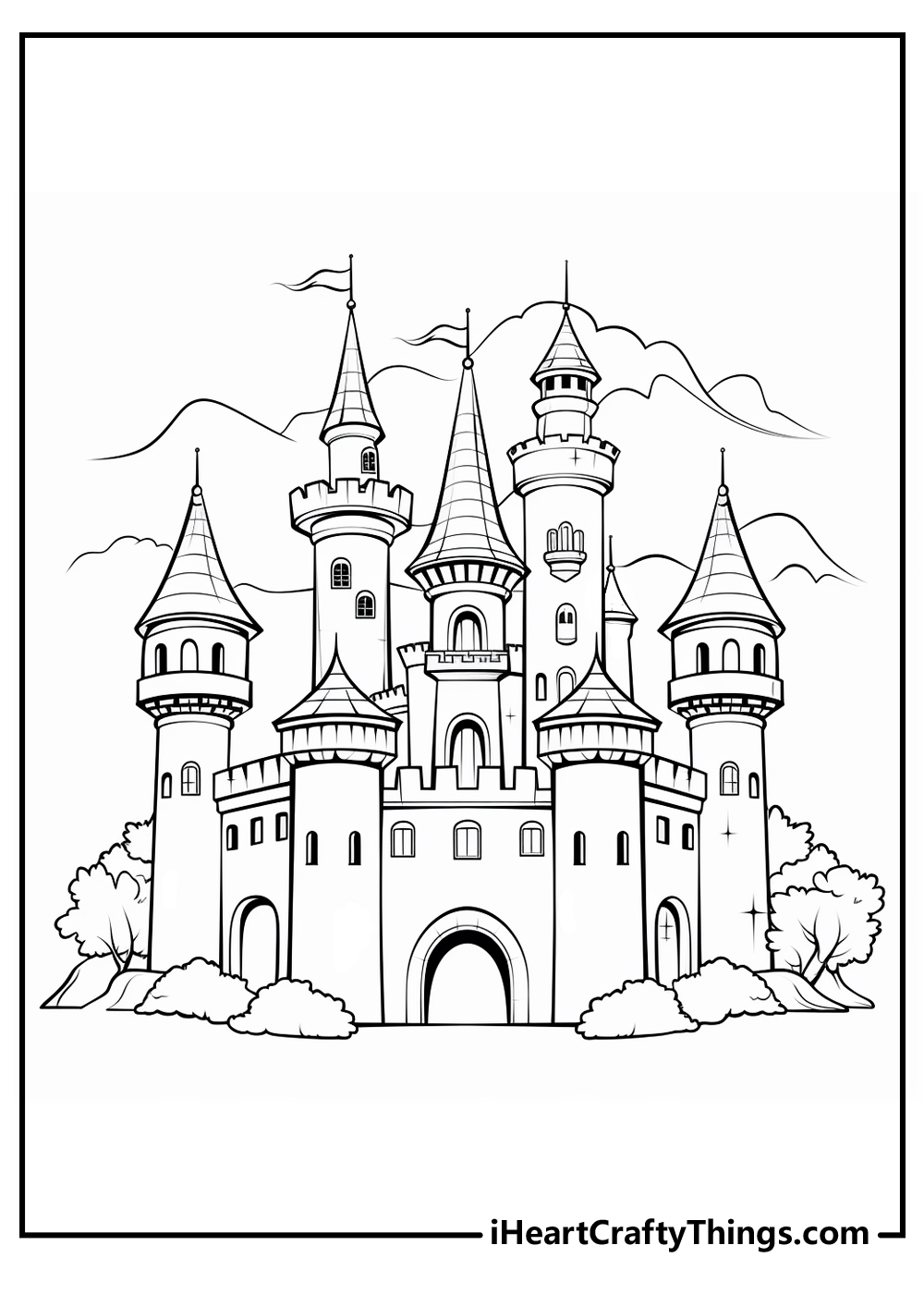 Castle coloring pages free printables