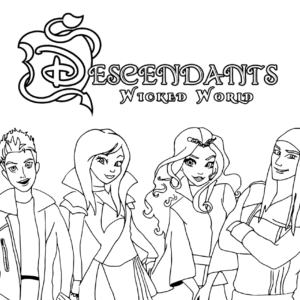 Descendants coloring pages printable for free download