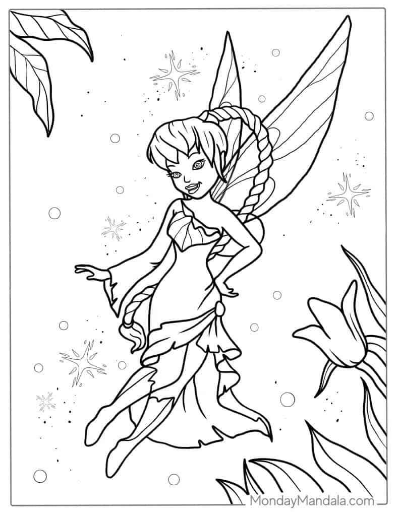 Tinker bell coloring pages free pdf printables