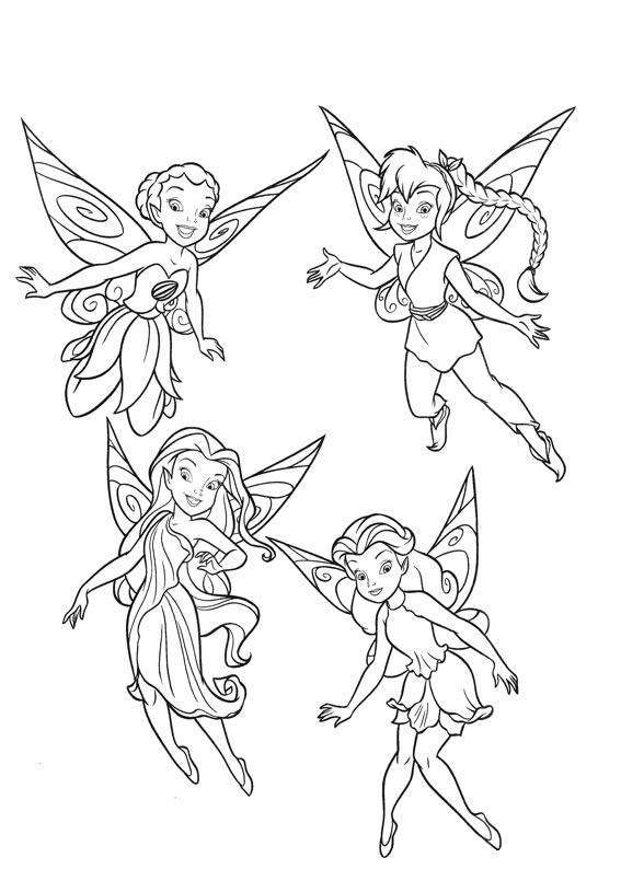 Pãginas para colorear de hadas amigas de tinkerbell pãginas para colorear disney