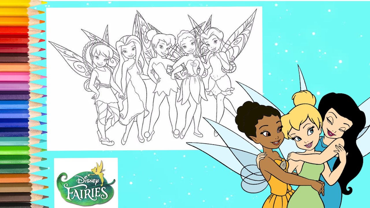 Coloring disney fairies rosetta iridessa tinker belle fawn silvermist