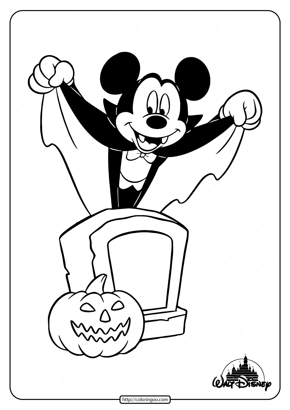 Disney mickey mouse halloween coloring pages