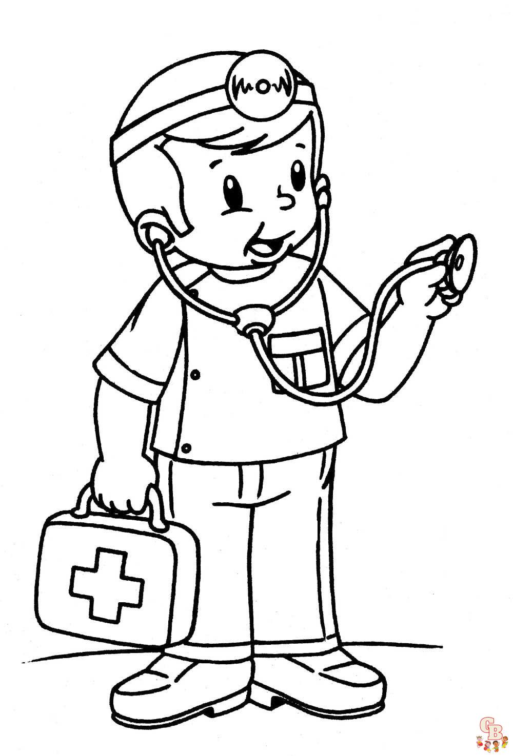 Get creative with cute kid doctor coloring pages