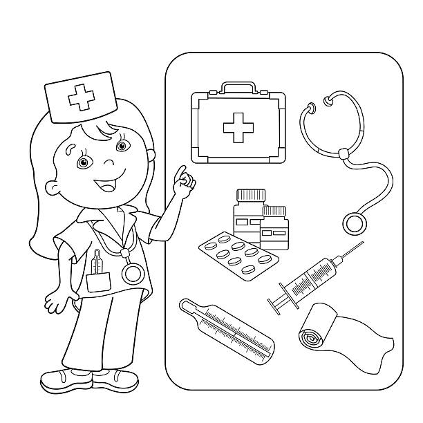 Coloring pages doctor stock illustrations royalty