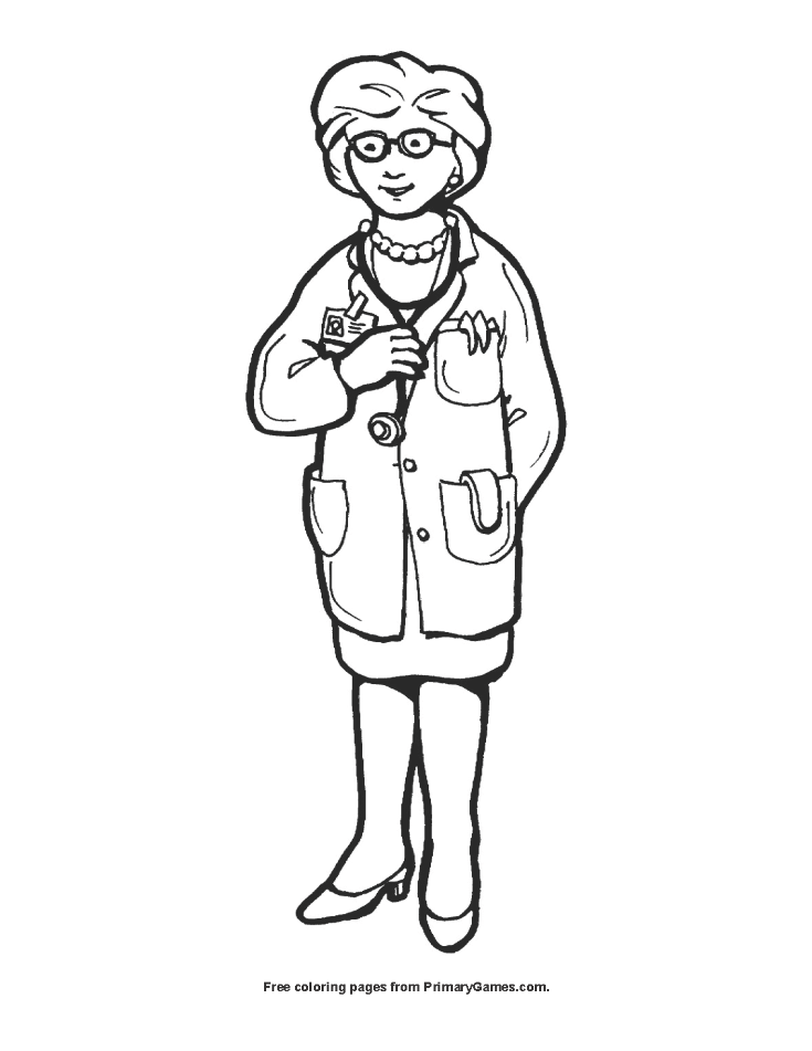 Doctor coloring page â free printable pdf from