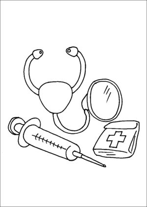 Doctor equipment printable coloring page free to download and print coloring pages doctor drawing medical artwork