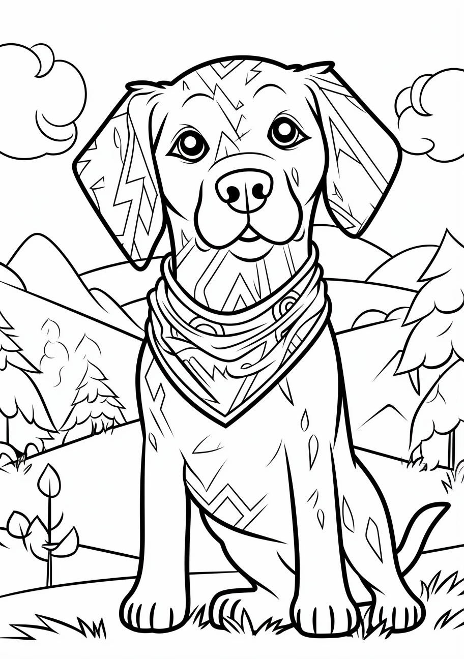 Cartoon themed dog coloring s