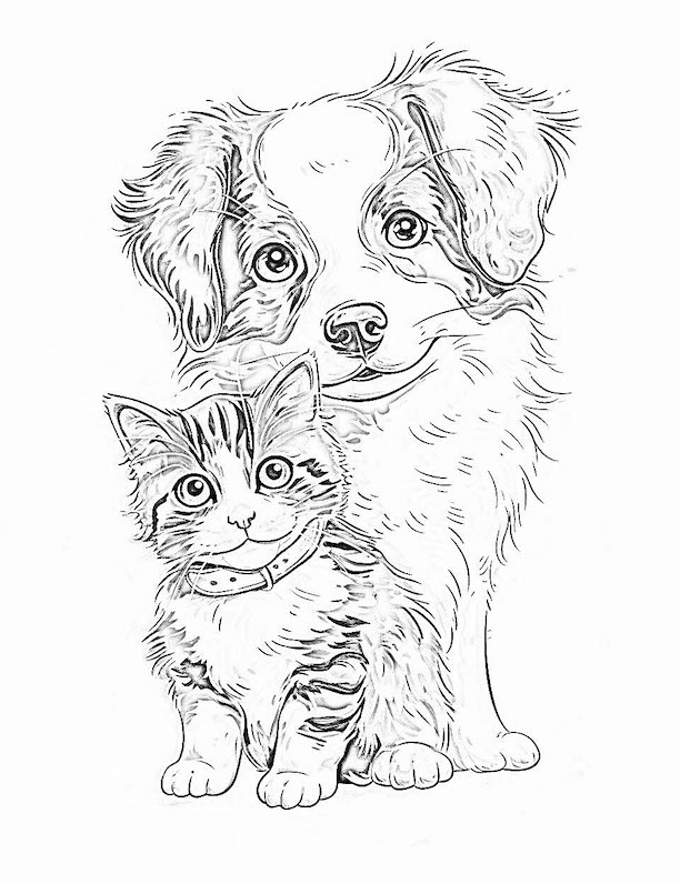 Dog coloring pages for kids and adults