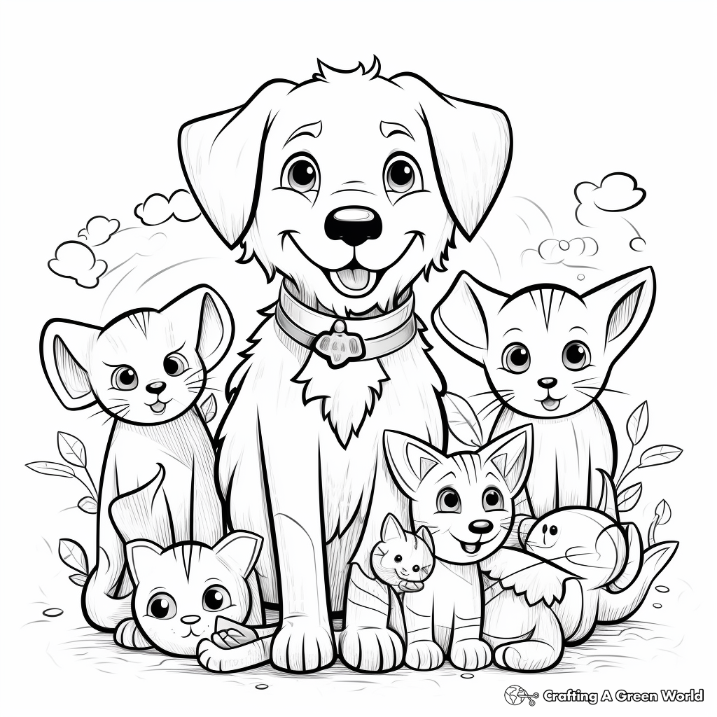 Dog and cat coloring pages