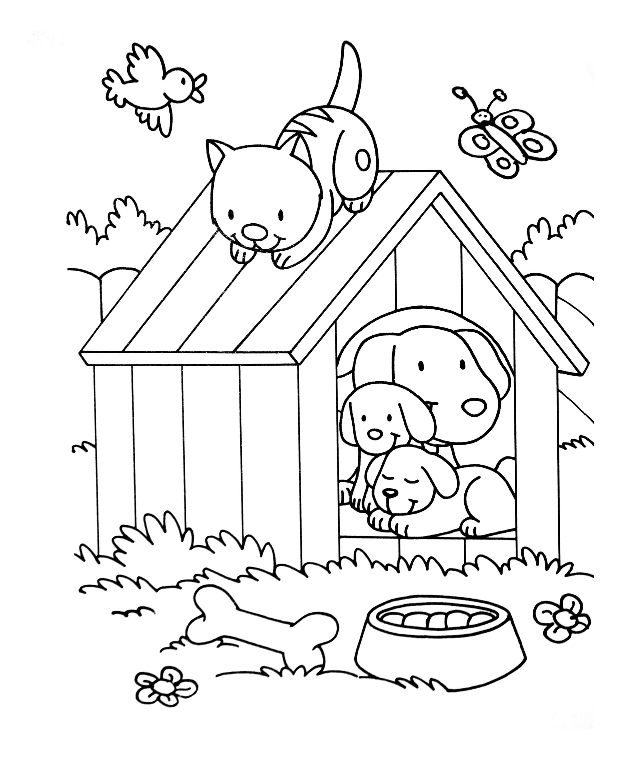 Cat coloring for kids