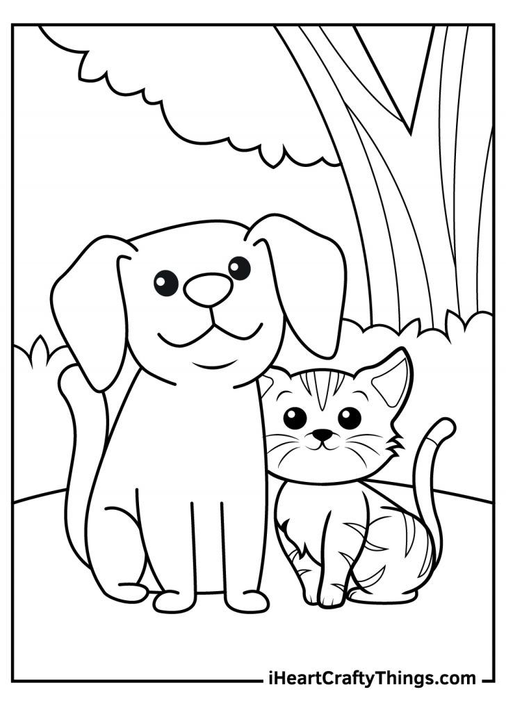 Dog and cat coloring pages cat coloring page dog coloring page puppy coloring pages