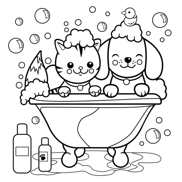 Thousand coloring pages dogs cats royalty