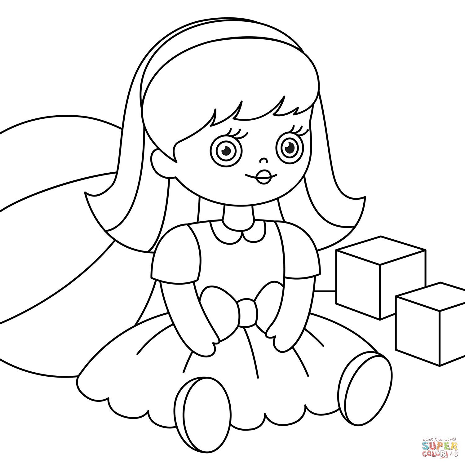 Cartoon doll coloring page free printable coloring pages