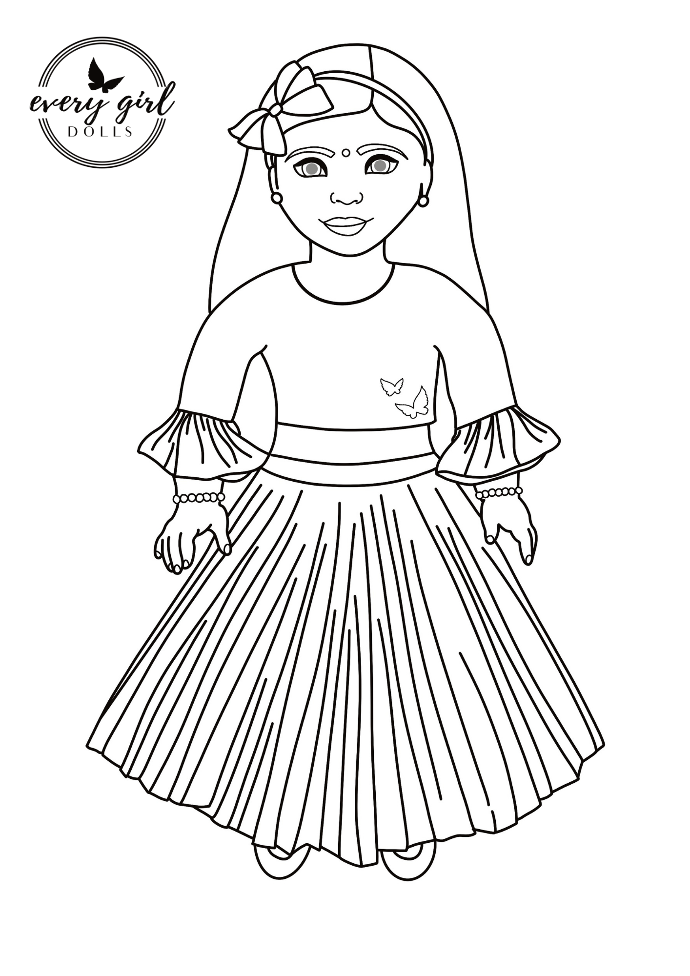 Doll coloring sheet