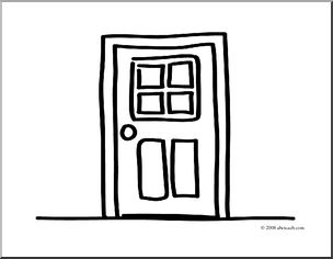 Clip art basic words door coloring page i