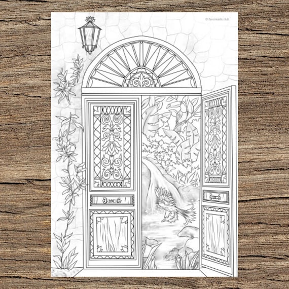 Buy door printable adult coloring page from favoreads coloring book pages for adults and kids coloring sheets coloring designs online in india