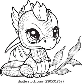 Cute dragon coloring pages kids adults stock vector royalty free