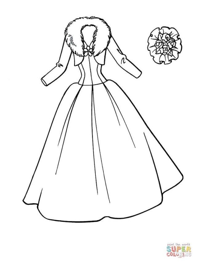 Creative picture of dress coloring pages