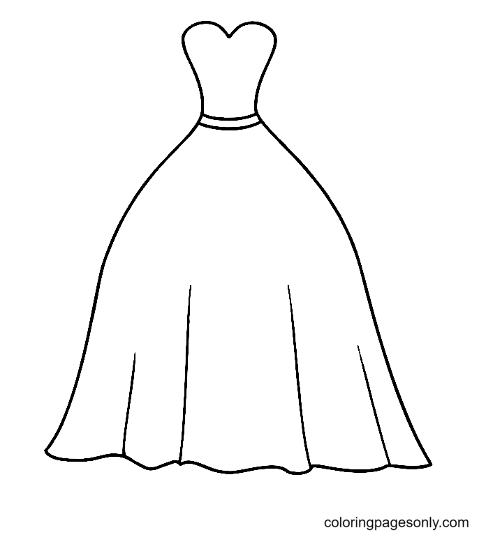 Dress coloring pages printable for free download