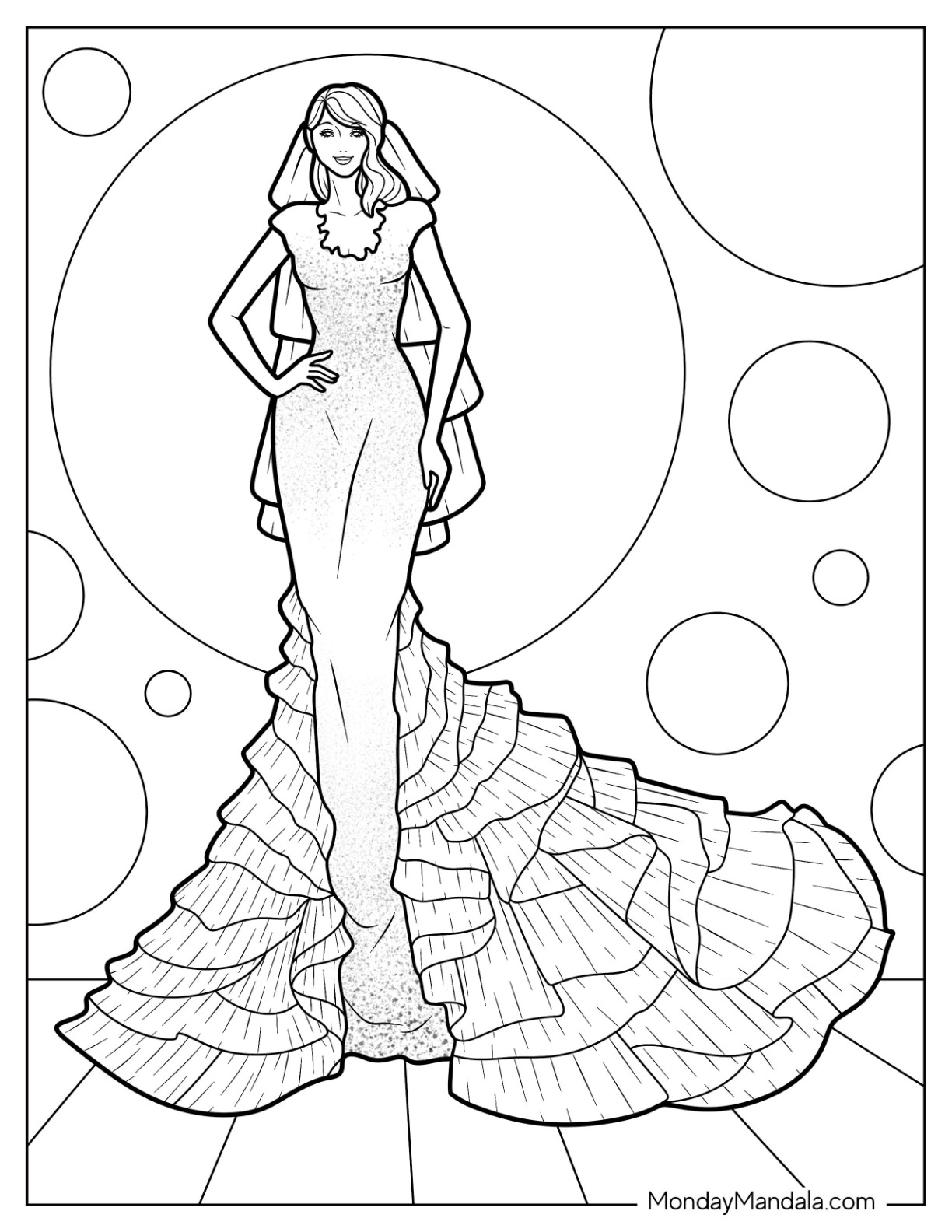 Dress coloring pages free pdf printables