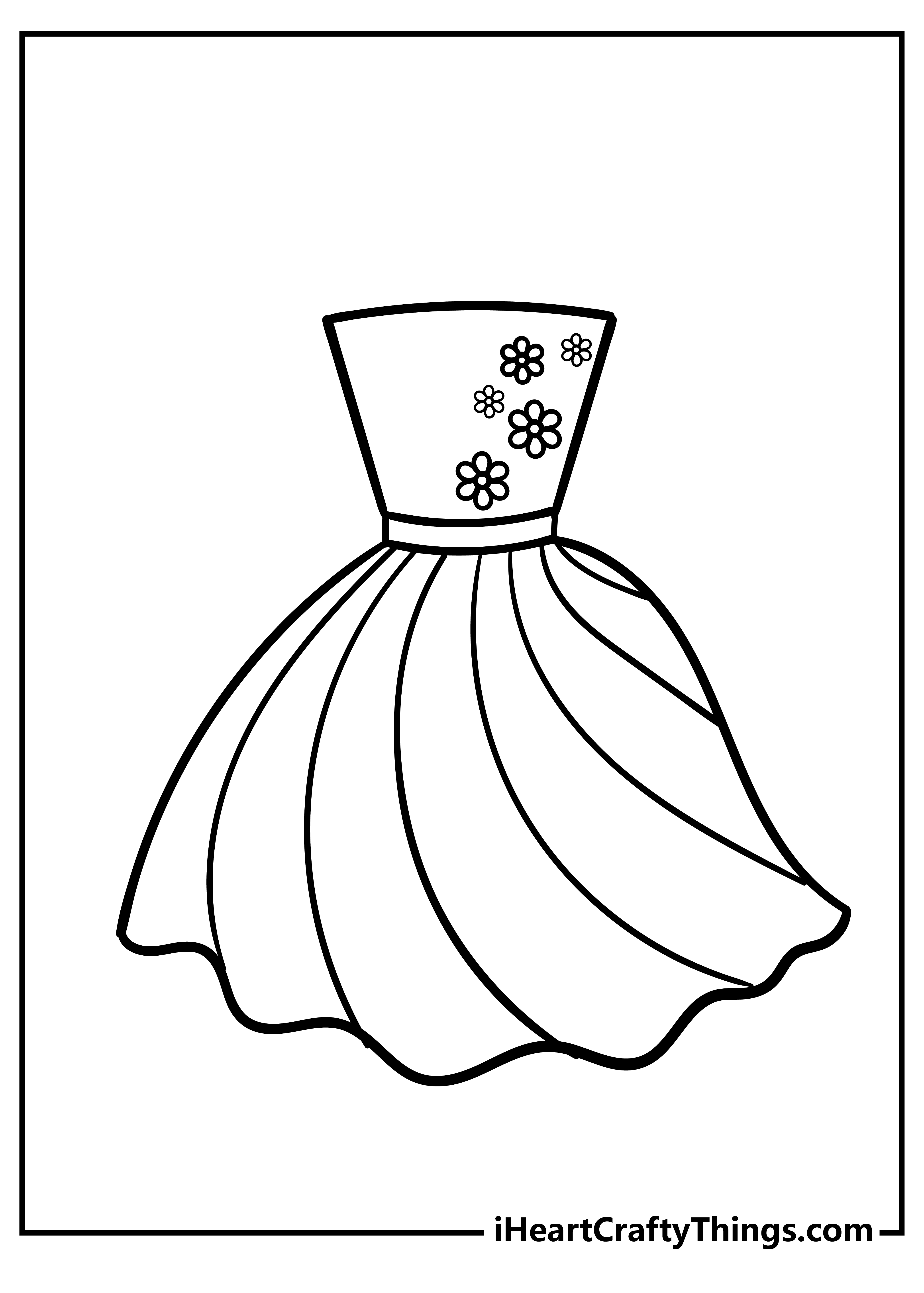 Dress coloring pages free printables