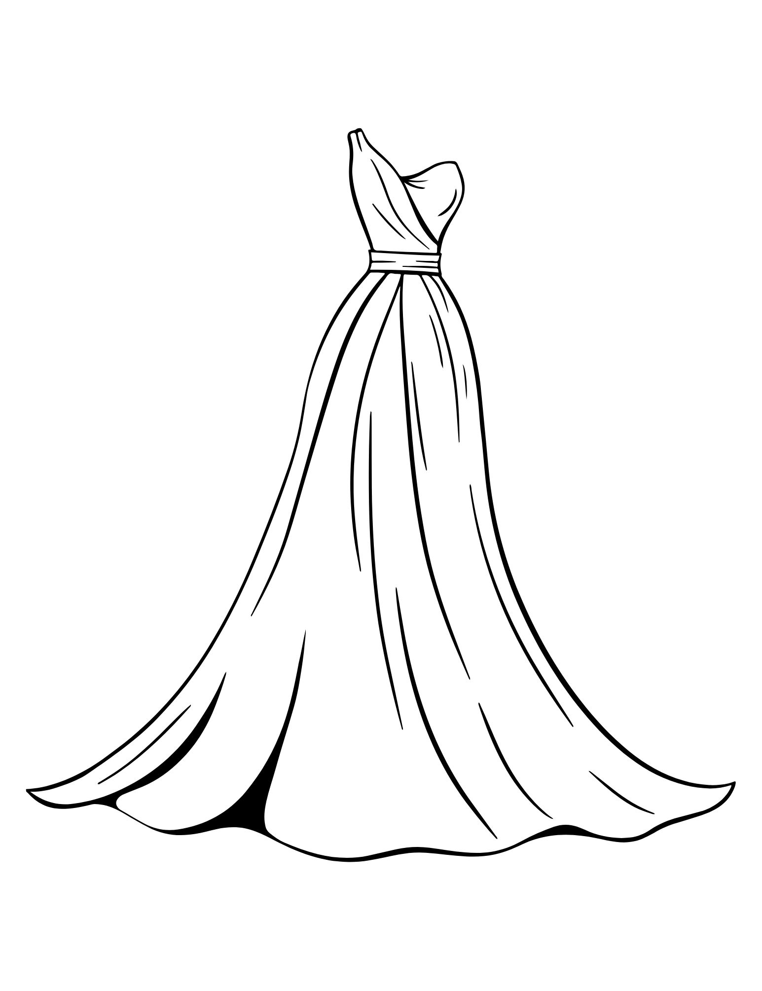 Stunning dress coloring pages for kids and adults